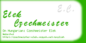 elek czechmeister business card